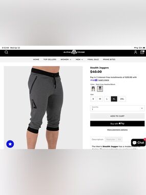 Alpha Prime Men's Athletic Training Shorts in Charcoal Gray